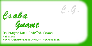 csaba gnamt business card